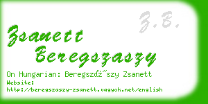 zsanett beregszaszy business card